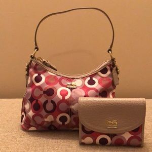 Coach Signature Pouch Purse & Wallet Set